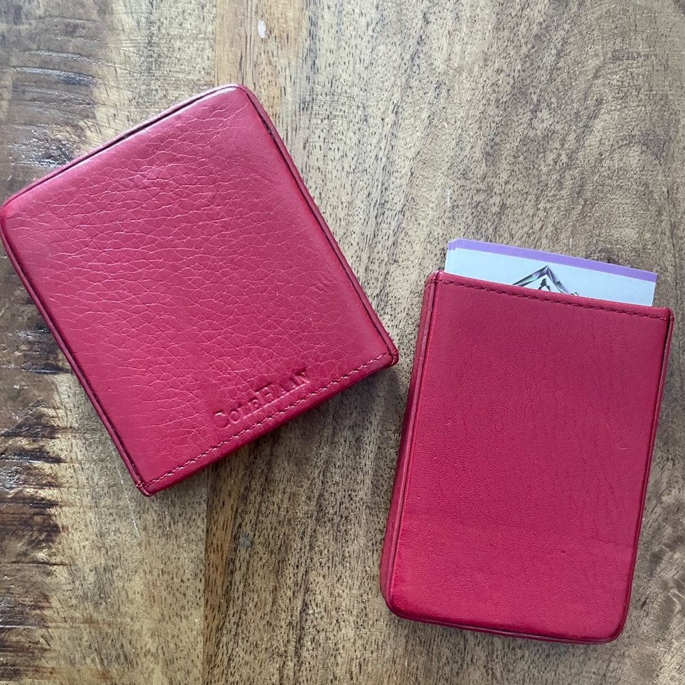Cole Haan Red Leather Card Wallet